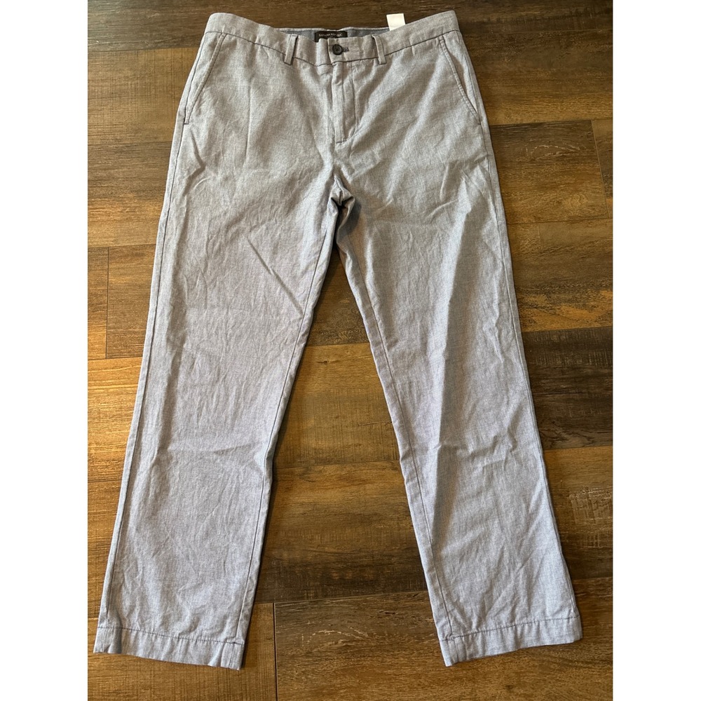 Banana Republic Aiden Fit Chino Pants Mens 33x30 Blue Houndstooth Trousers